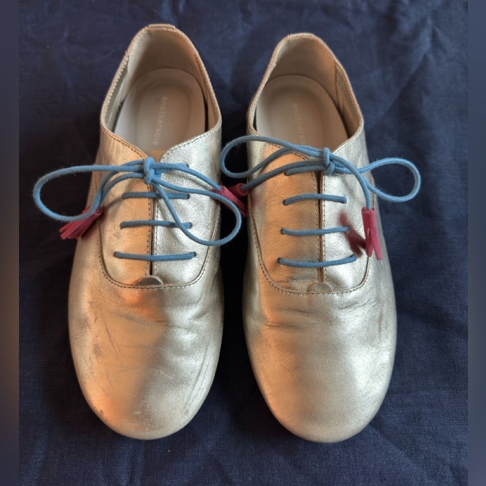 Anothersole Tess Gold/Silver Minimalist Oxford, Travel/Packable, EU 39 US 8.5
